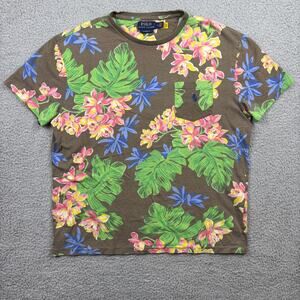 Polo Ralph Lauren Shirt Mens Medium Floral Crewneck Short Sleeve Graphic AOP